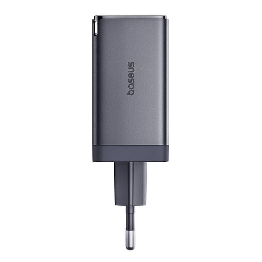 Адаптер Baseus GaN5 2x USB-C + USB 65W + кабел 1m сив