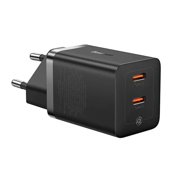 Адаптер Baseus GaN5 40W 2x USB - C черен