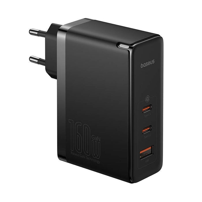 Адаптер Baseus GaN5 Pro 2xUSB-C + USB 160W черен