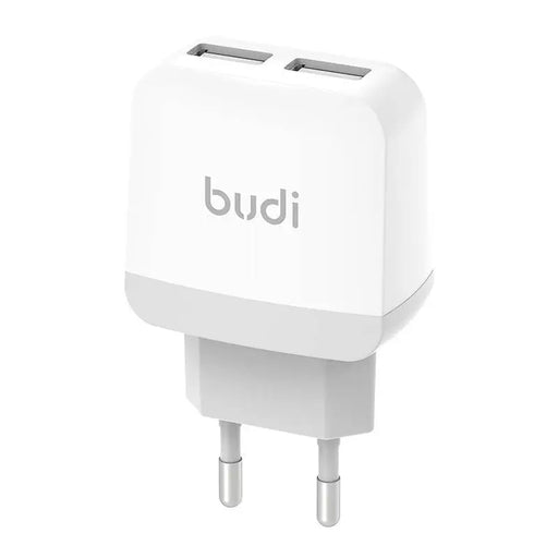 Адаптер Budi 2x USB 5V 2.4A бял