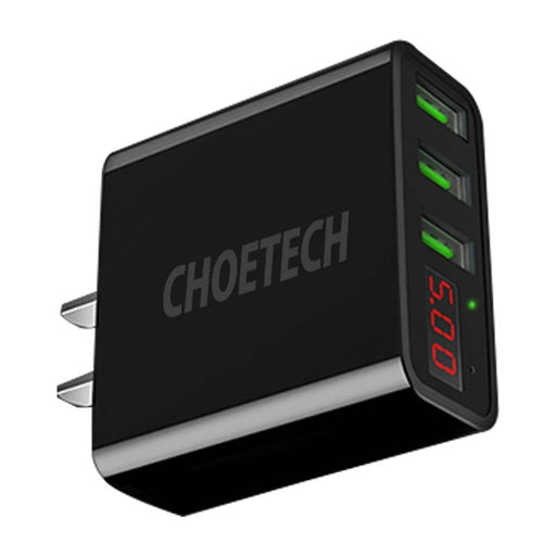Адаптер Choetech C0026 US 3x USB-C с дисплей 15W черен