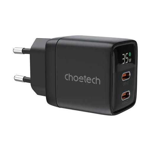 Адаптер Choetech PD6051 GAN3 2х USB-C PD35W черен