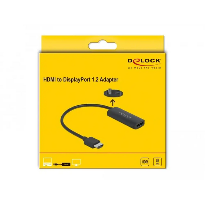 Адаптер Delock 63206 HDMI-A мъжко - DisplayPort женско 4K