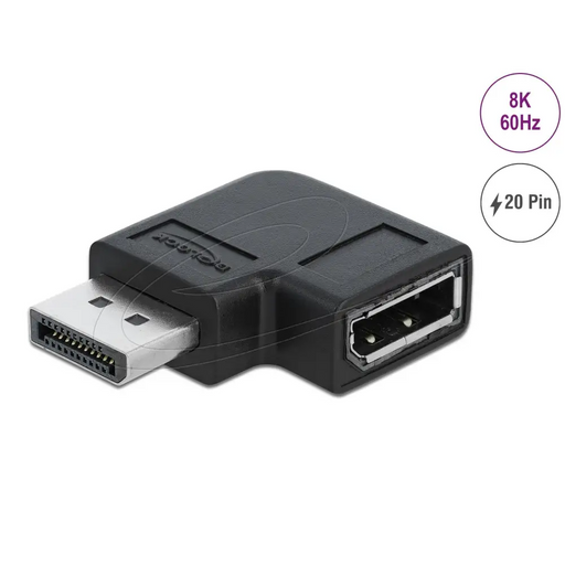 Адаптер Delock 90° DisplayPort 1.4 20 pin мъжко (male) към