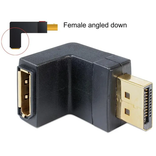 Адаптер Delock DisplayPort мъжко - DisplayPort женско 90°