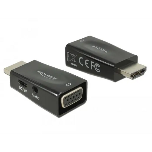 Адаптер Delock HDMI мъжко - VGA + microUSB