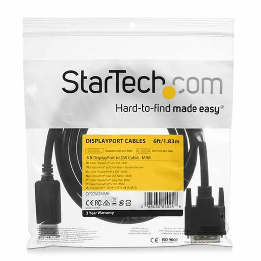 Адаптер DisplayPort към DVI Startech DP2DVI2MM6 (1,8 m)