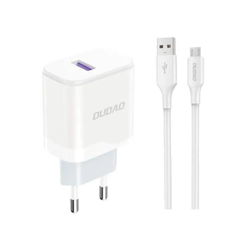 Адаптер Dudao A20EU USB - A 18W бял + micro USB кабел