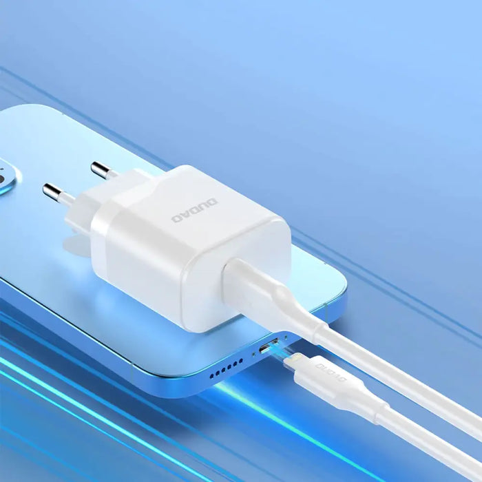 Адаптер Dudao A20EU USB - A 18W бял + USB - C кабел