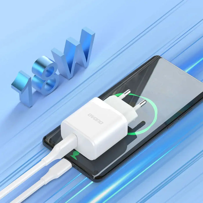 Адаптер Dudao A20EU USB - A 18W бял + USB - C кабел