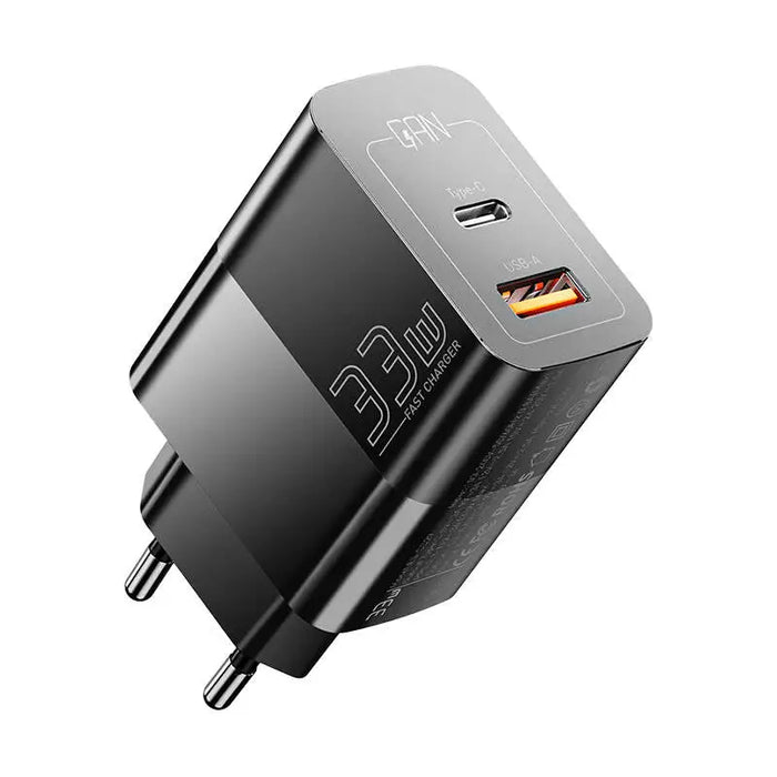 Адаптер Essager USB - C + USB - A 33W GaN черен