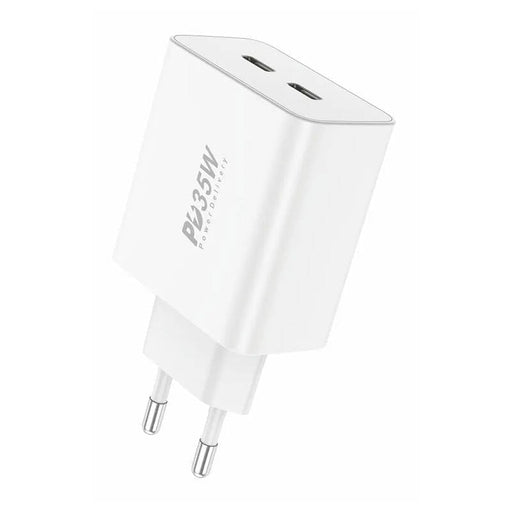 Адаптер Foneng EU50 2х USB-C PD35W бял