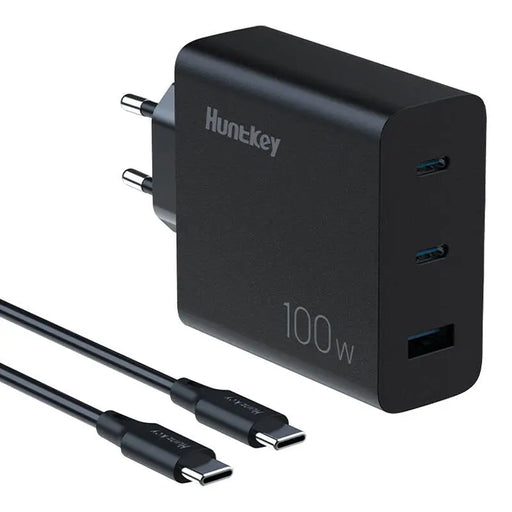 Адаптер HuntKey P100 USB-C x2 USB-A 100W PD с USB-C