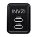 Адаптер INVZI GaN 2x USB-C 45W EU черен