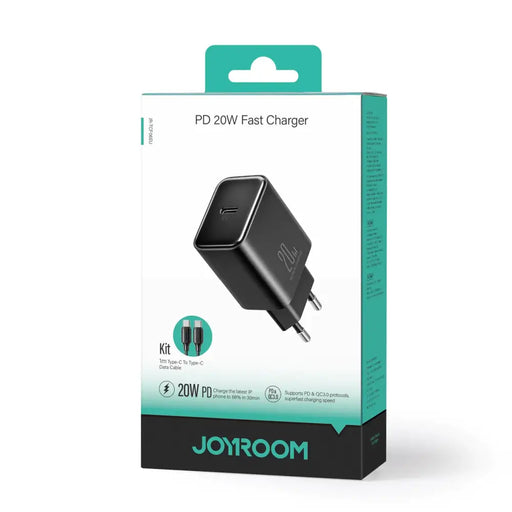 Адаптер Joyroom JR-TCF06 USB-C PD 20W + кабел черен