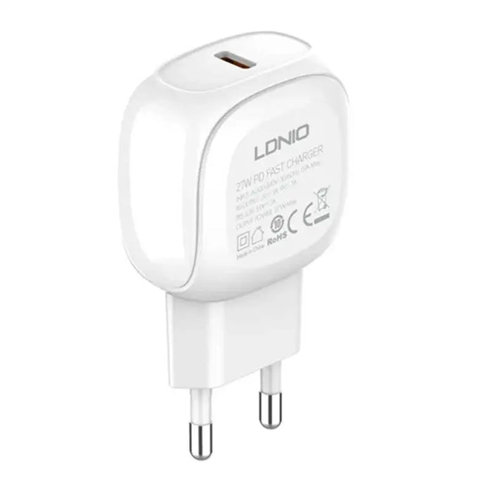 Адаптер LDNIO A1206C USB - C 27W с към Lightning кабел бял