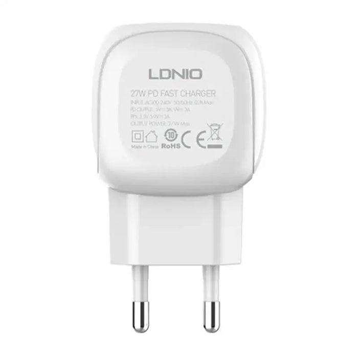 Адаптер LDNIO A1206C USB - C 27W с към Lightning кабел бял