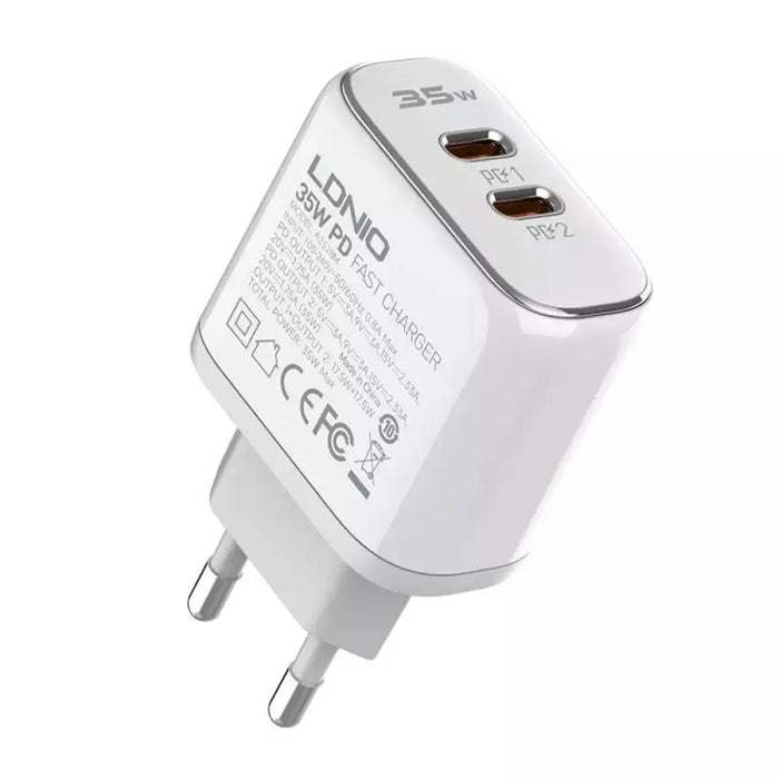 Адаптер LDNIO A2528M 2х USB-C с USB-C към Lightning кабел