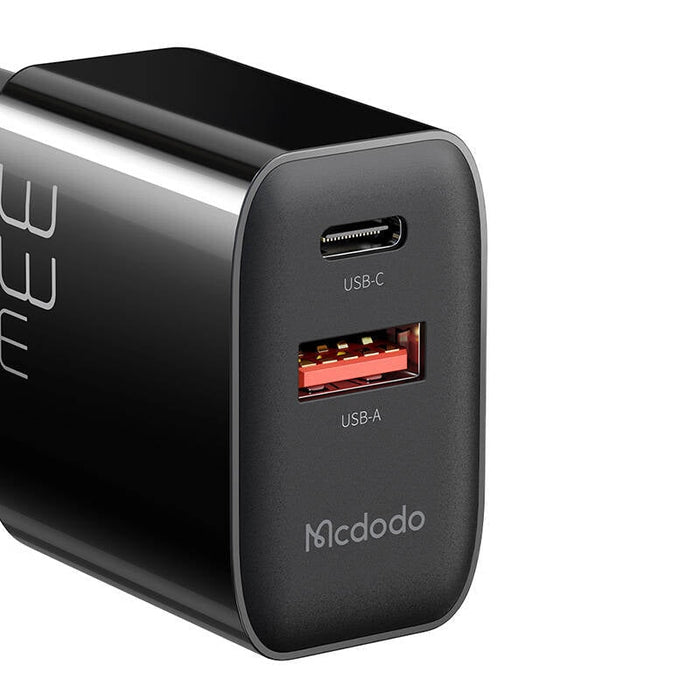 Адаптер Mcdodo CH-0921 GaN 33W USB-C USB-A черен