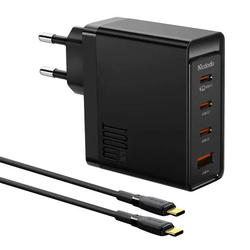 Адаптер McDodo GAN 3x USB - C + USB 100W + 2m кабел черен