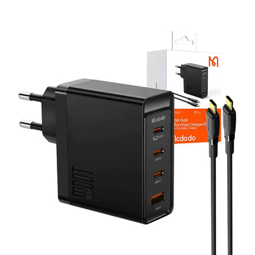 Адаптер McDodo GAN 3x USB - C + USB 100W + 2m кабел черен