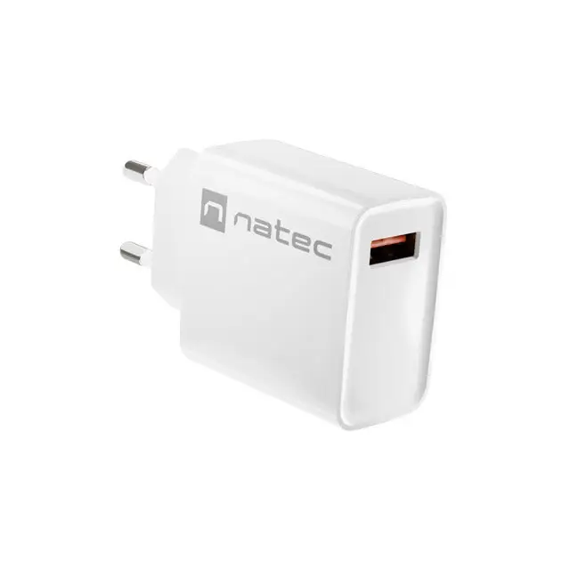 Адаптер Natec USB Charger Ribera 1X USB - A 18W бял