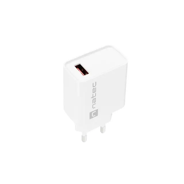 Адаптер Natec USB Charger Ribera 1X USB - A 18W бял