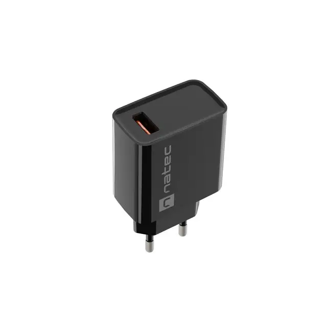 Адаптер Natec USB Charger Ribera 1X USB - A 18W черен