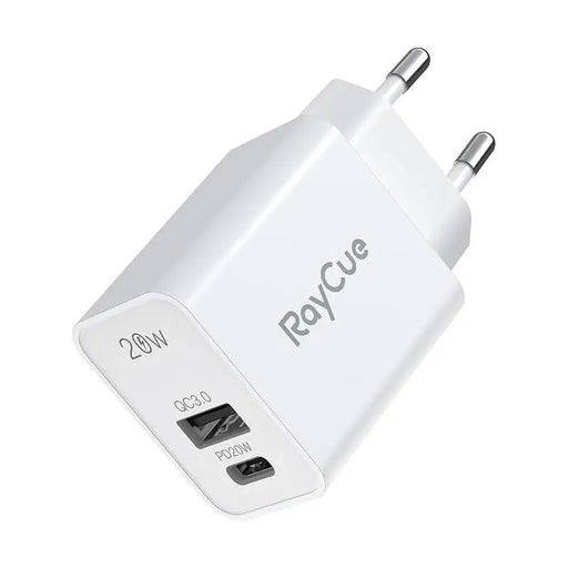 Адаптер RayCue USB - C + USB - A PD 20W EU бял