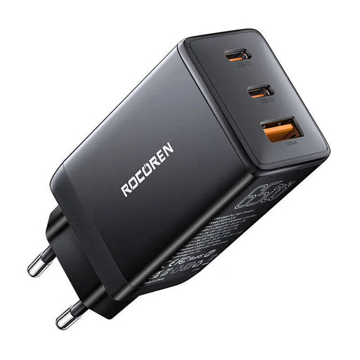 Адаптер Rocoren GaN Pro 65W 2x USB - C USB черен
