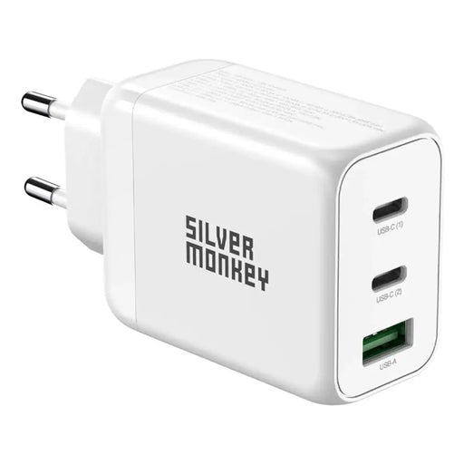 Адаптер Silver Monkey GaN 65W 2x USB-C PD 1x USB-A