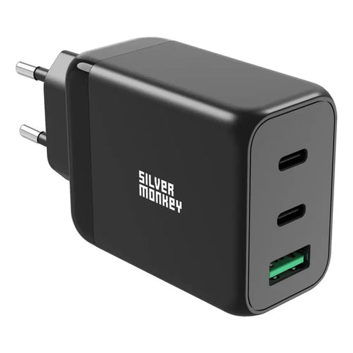 Адаптер Silver Monkey GaN 65W 2x USB-C PD 1x USB-A