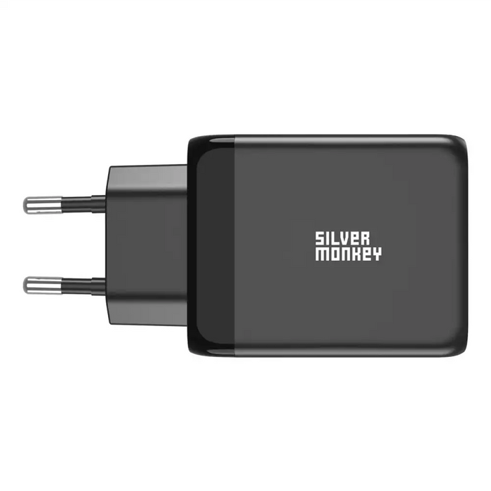 Адаптер Silver Monkey GaN 65W 2x USB-C PD 1x USB-A