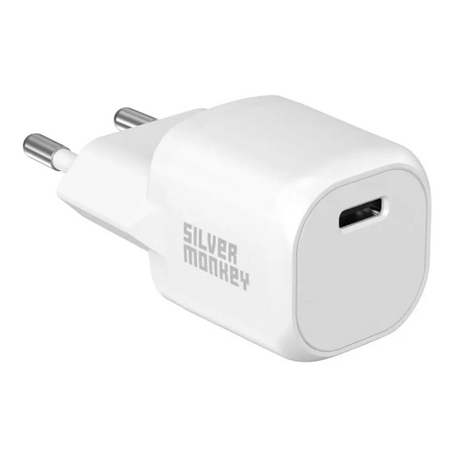 Адаптер Silver Monkey Mini USB-C 20W PD бял