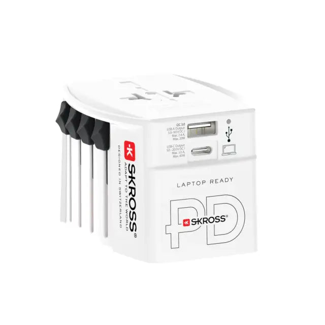 Адаптер SKROSS AC45PD USB-A USB-C 1.302975 World Бял