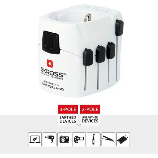 Адаптер SKROSS PRO Earthed 1103145 World Бял