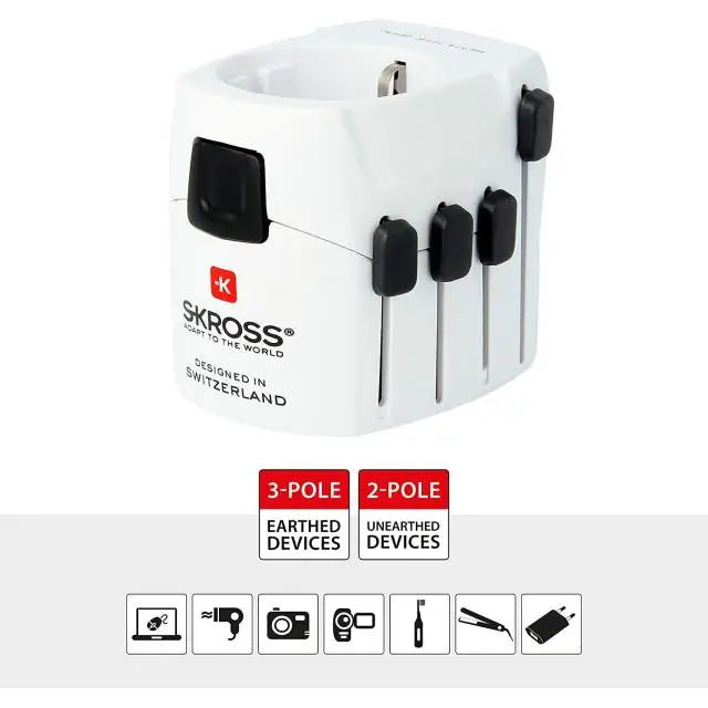 Адаптер SKROSS PRO Earthed 1103145 World Бял