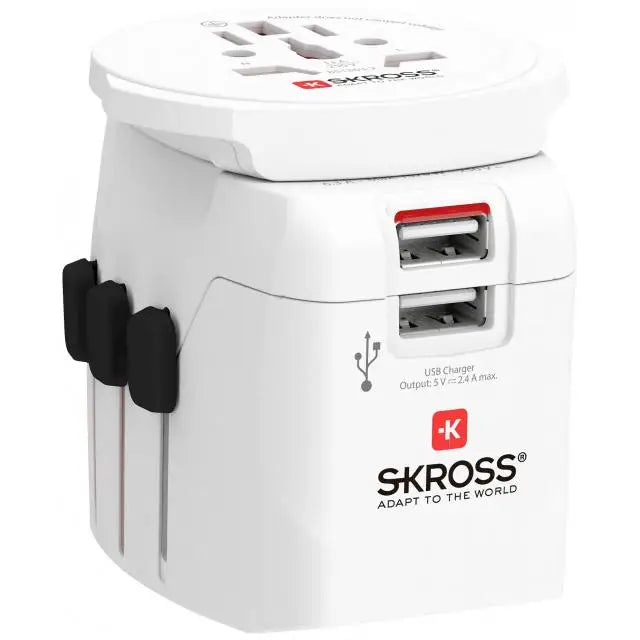 Адаптер SKROSS PRO Light 2 x USB-A World Бял