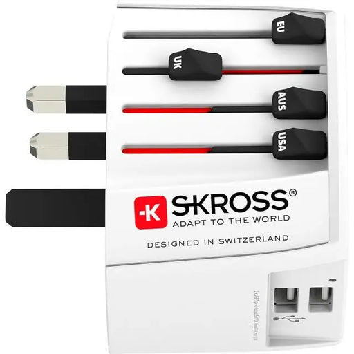 Адаптер SKROSS PRO MUV 2 x USB-A 1.302960 World Бял