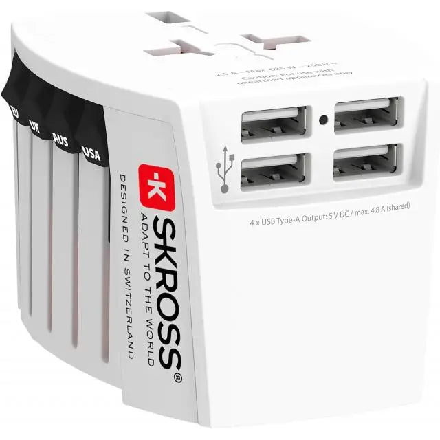 Адаптер SKROSS PRO MUV 4 x USB-A 1.302961 World Бял