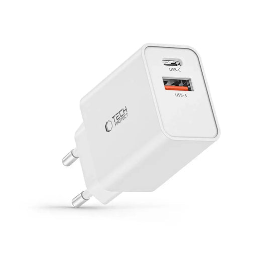 Адаптер Tech-Protect NC30W USB-C PD 30W / USB-A QC 3.0 бял