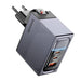 Адаптер Toocki 2х USB-C + USB-A GaN 100W сив