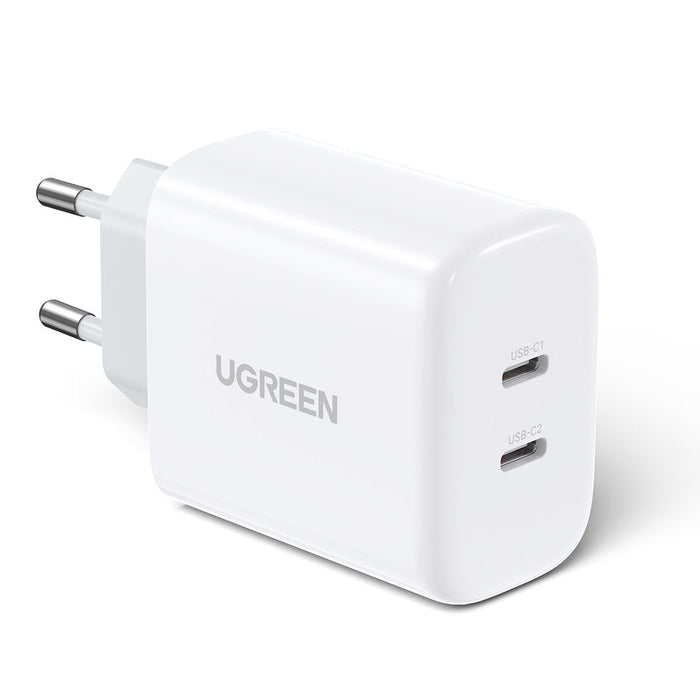 Адаптер Ugreen 2x USB Type-C 40W PD бял (10343)