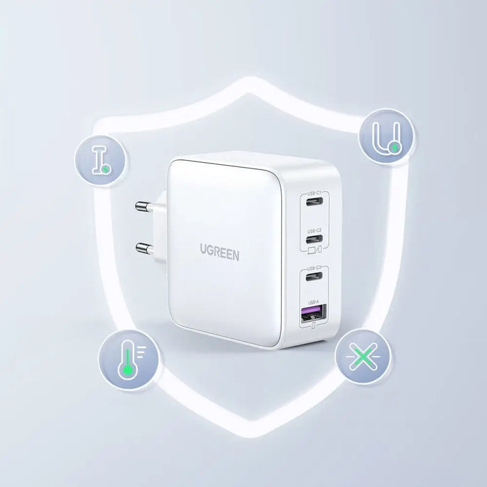 Адаптер Ugreen CD226 GaN 3x,USB - C / USB 100W PPS бял