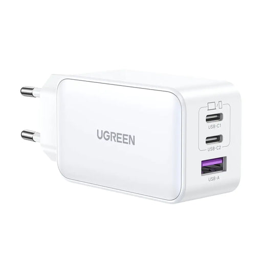 Адаптер Ugreen CD244 GaN 65W USB-A / 2x USB-C бял