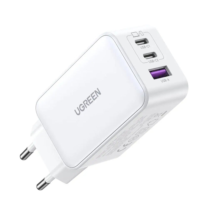 Адаптер Ugreen CD244 GaN 65W USB-A / 2x USB-C бял