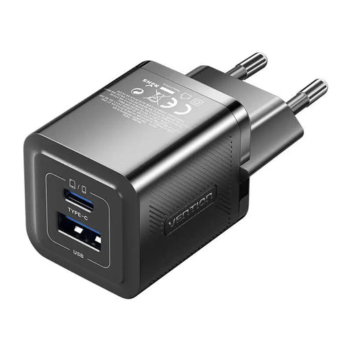 Адаптер Vention FEQB0-EU USB-C USB-A 30W/30W GaN черен