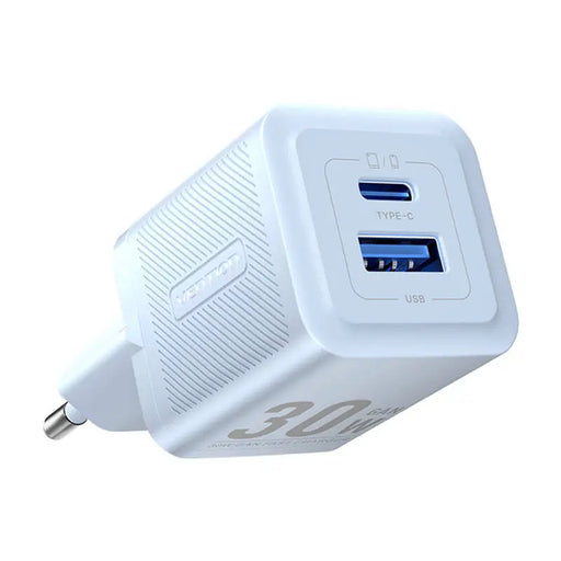 Адаптер Vention FEQL0-EU USB-C + USB-A 30W/30W GaN син