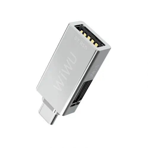 Адаптер WIWU T02 Type - C към 2xUSB 3.0 сребрист