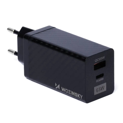 Адаптер Wozinsky 65W GaN USB USB-C QC 3.0 PD черен (WWCG01)